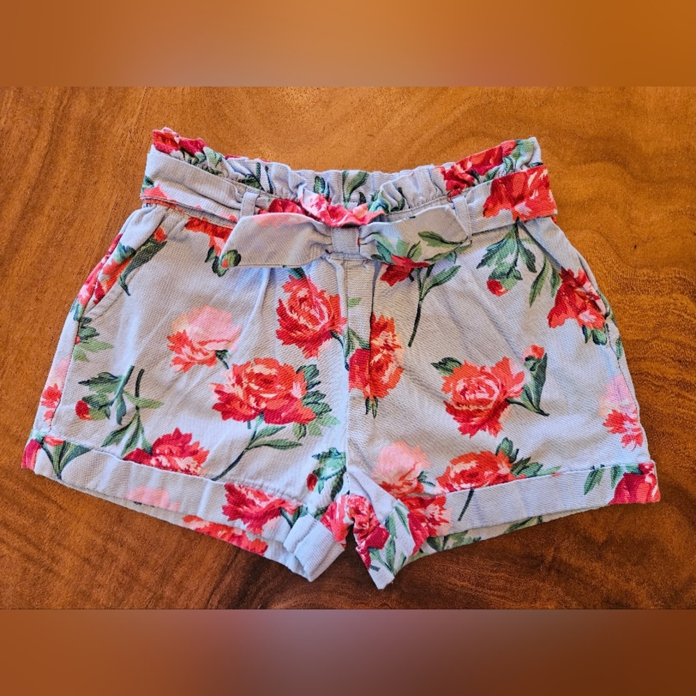 Janie and Jack Size 6 Kids Shorts Red Floral Shorts